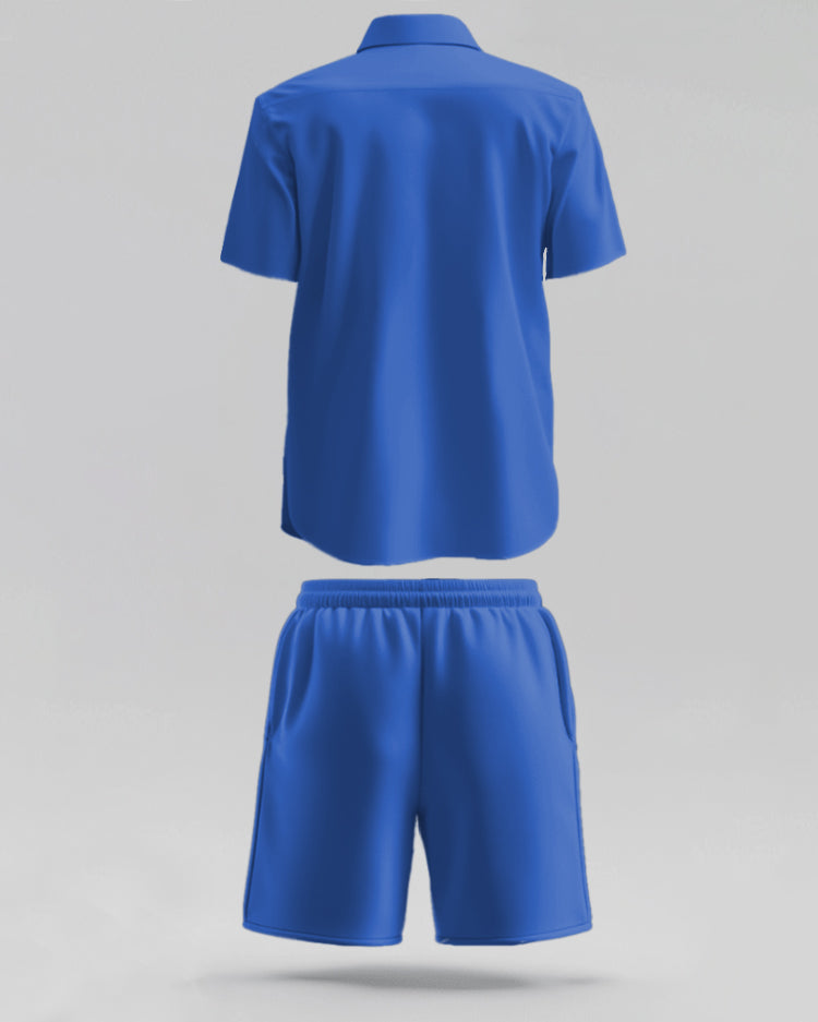 Men's Plus Size Blue Howard University Shirt Shorts Two Piece Set