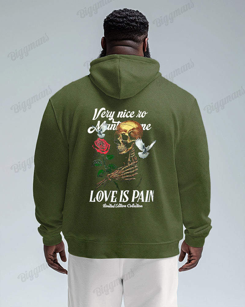 Print Front And Back Skull Oversized Cotton Hoodie