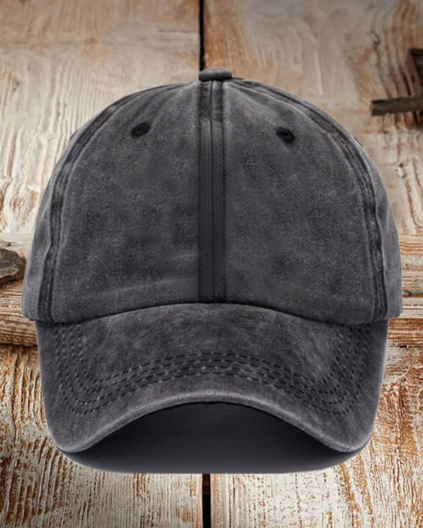 Simple Solid Colors Washed Denim Big Head Basketball Cap