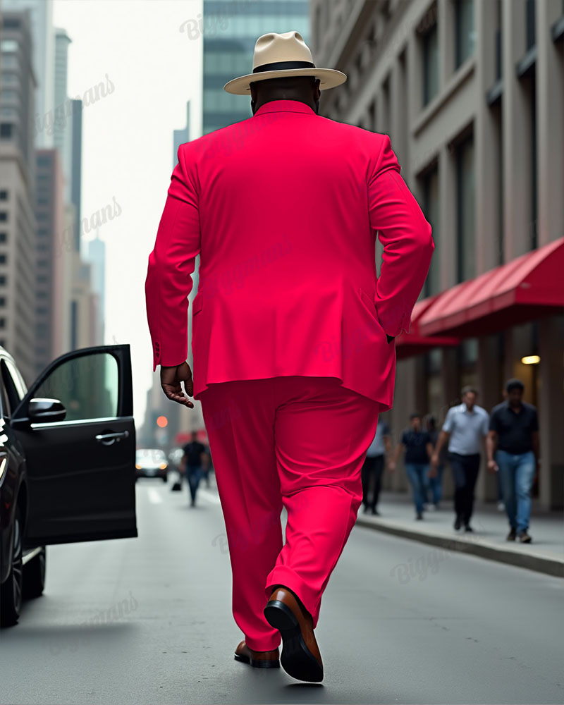 Men's Big and Tall Solid Color Blazer Trousers Suit