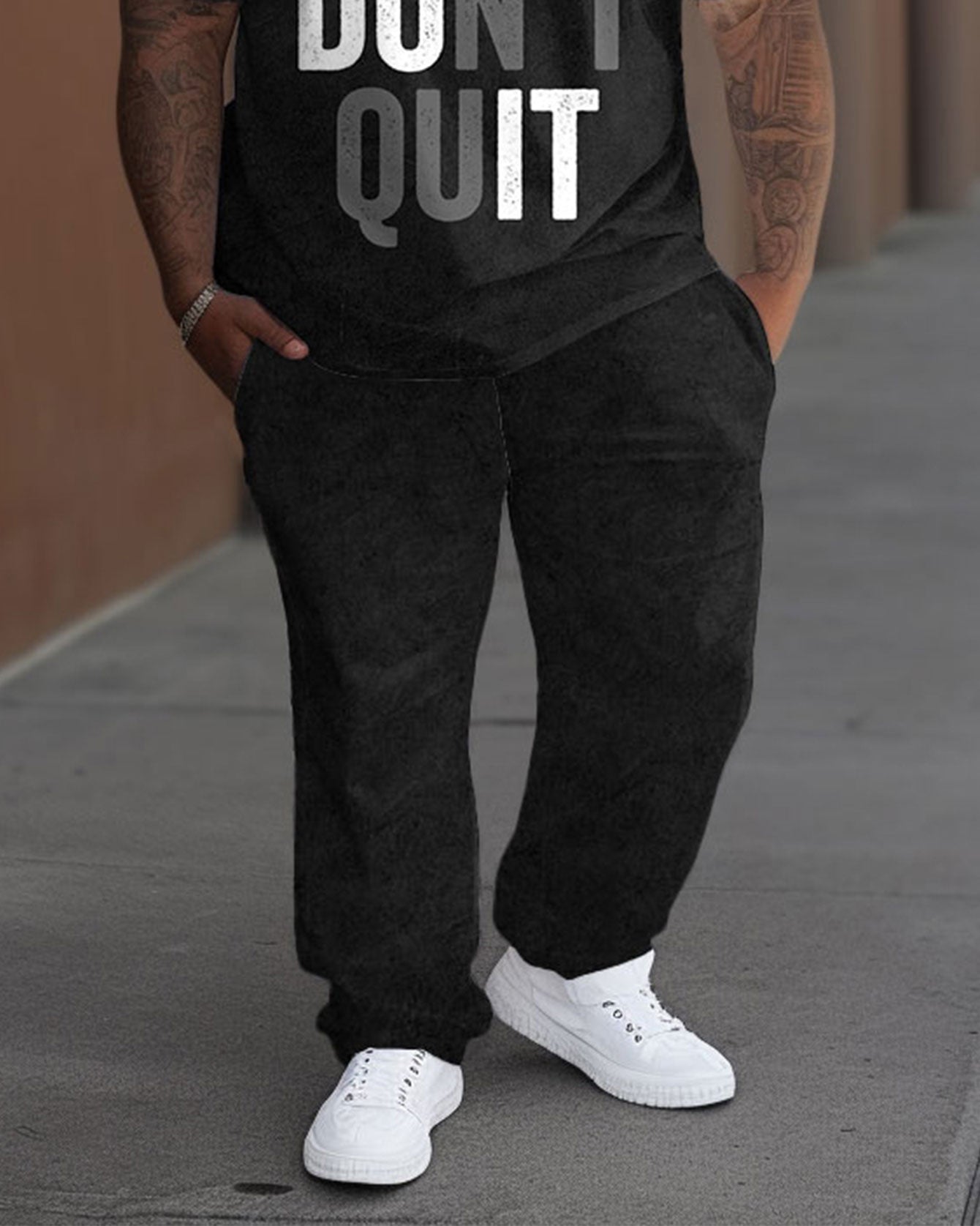 Men's Big & Tall Just Do It Print T-Shirt Trousers Set