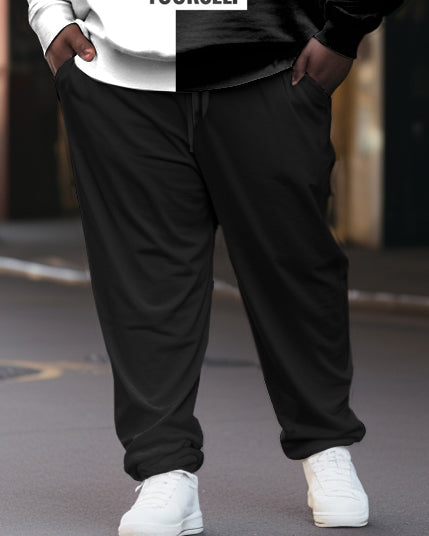 Big & Tall Men's Casual Hip Hop Believe In Yourself Long Sleeve Hoodie Set