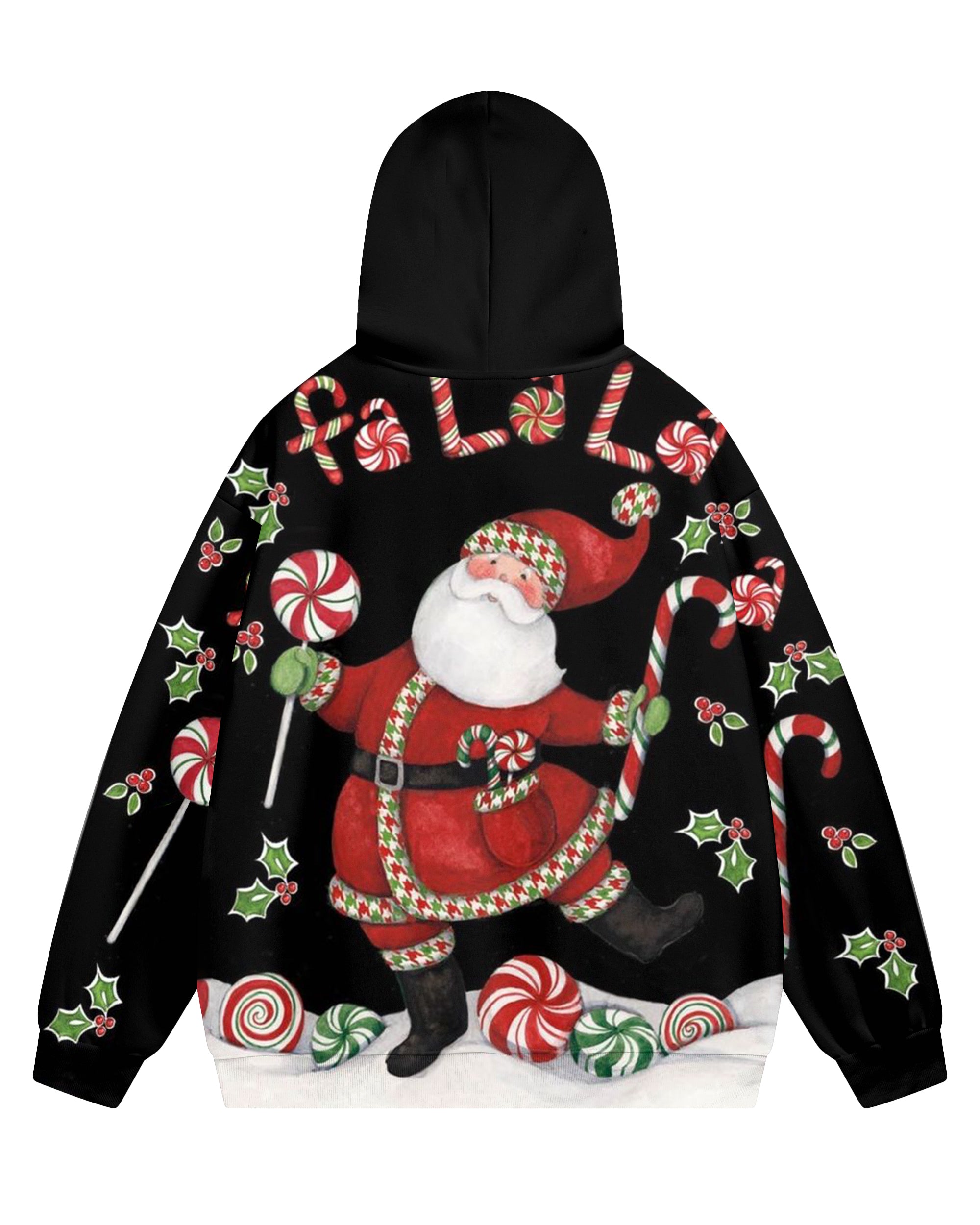 Men's Plus Size Tree Santa Cheer Snowflake Hoodie Set of Two