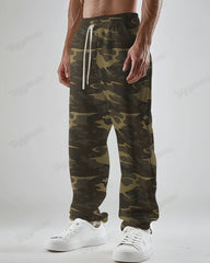 Army Green Camouflage Big Men's Loose Straight Pants