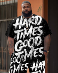 Street Hip Hop Large Letter Print Large Men's Set