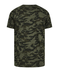 100% Cotton-Army Green Camouflage Men's Plus Size Short Sleeve T-Shirt