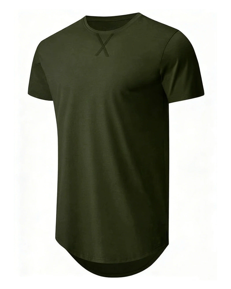 S-4XL Men's Three-Piece Hip-Hop Style Long Pullover T-Shirt