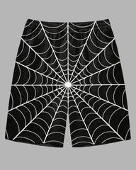 Men's Big Size Street Style Simple Spider Web Printed Outdoor Casual Shorts