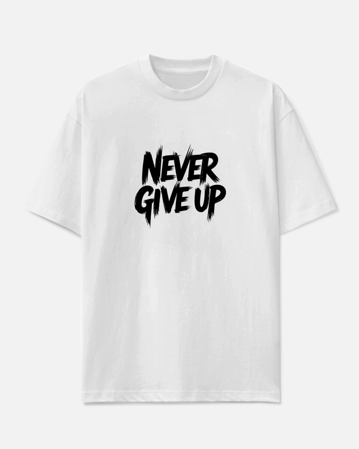 Never Give Up It’s Not The End Men's Big and Tall Simple Lettering Short Sleeve T-shirt Shorts Set