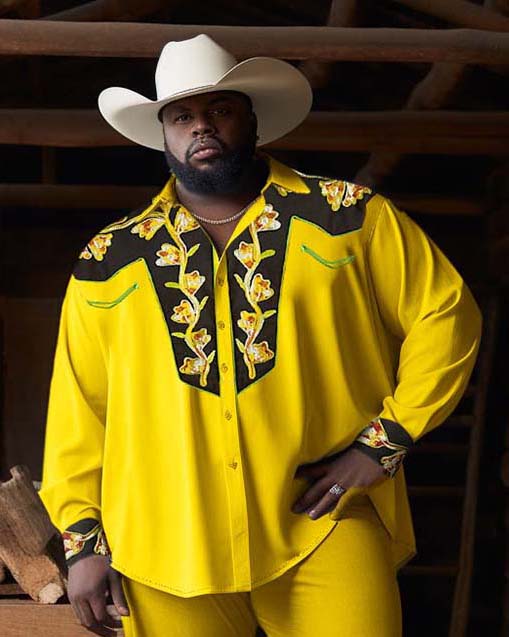 Men's Plus Size Western Cowboy Long Sleeve Shirt and Pants Set