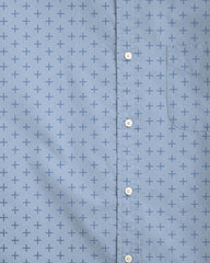 Business Three-dimensional Jacquard Fabric Sky Blue Men's Plus Size Shirt