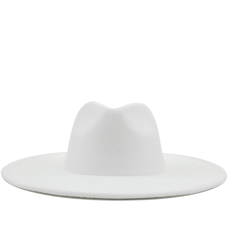 Multicolor Wool Big Brim Jazz Hat