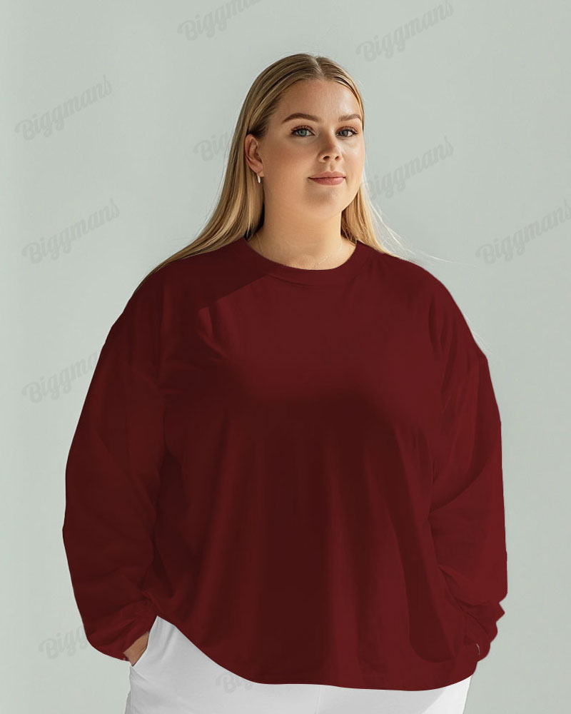 Women's Solid Color Long Sleeve T-shirt