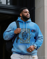 Big & Tall Men's Daily Leisure. Original Design Academy Style Skull Design. Hoodie Shorts Suit