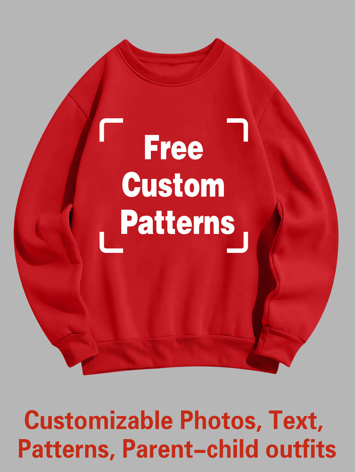 Custom Plus Size Sweatshirt (You Can Upload Pictures, Text, Logo, Etc. To Customize Your Interesting Sweatshirt)