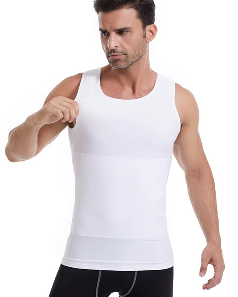 L-4XL Big & Tall Men's Abdominal And Chest Vest | Body Shaping Underwear Compression Vest |