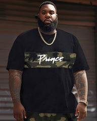 Street Style Patchwork Camouflage Letter Print Large Men's Suit