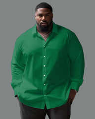 100% Cotton Versatile Solid Color 8 Color Options Lapel Long Sleeve Shirt Big Men