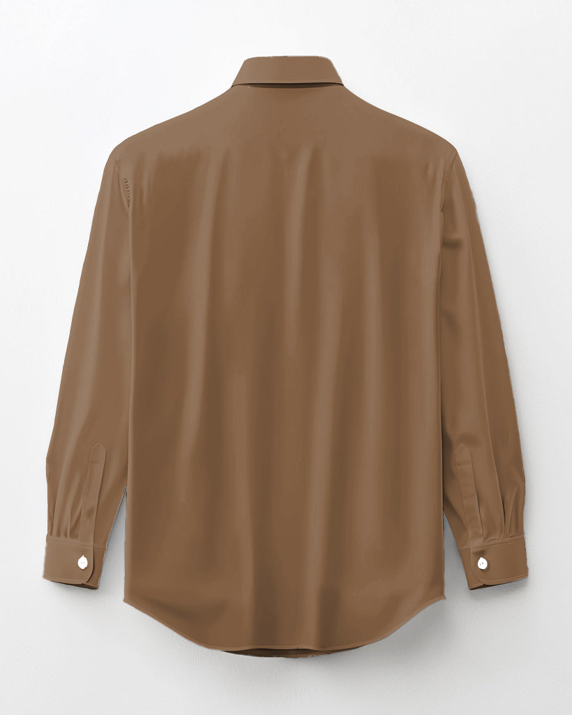 Solid Color Big Guys Long Sleeve Lapel Shirt and Pants Set