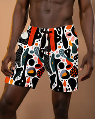 Big & Tall Men's Daily Leisure Hawaii. Abstract Floral Print Casual Shorts