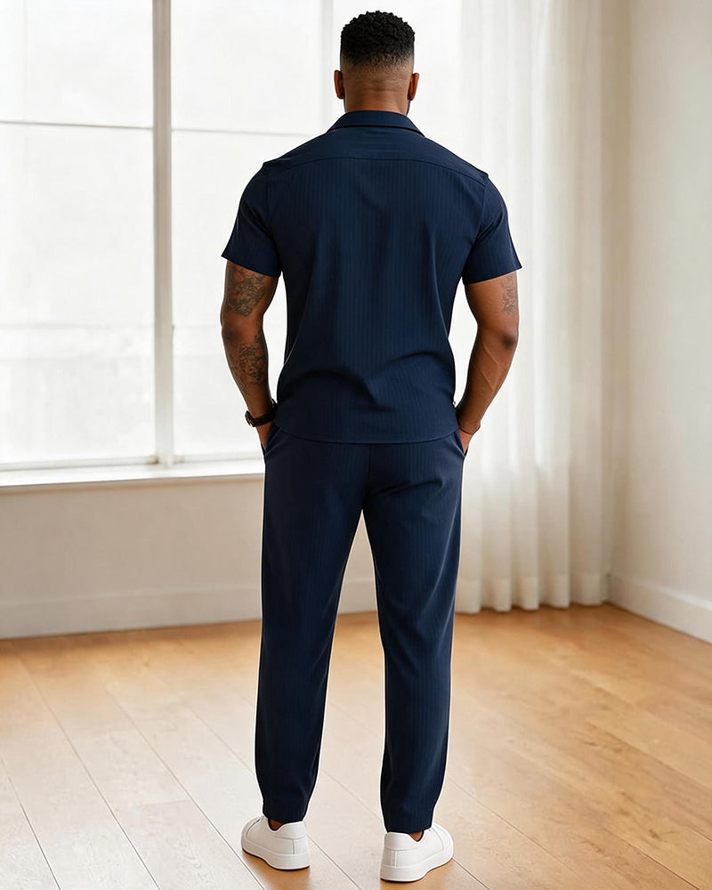 Simple Solid Color Couple Casual Suit