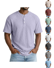 XS-6XL Large Waffle Men's Short-sleeved T-shirt