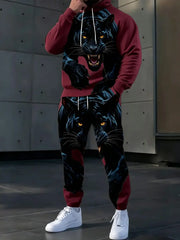 Men's Casual Hooded Sweatshirt Set
