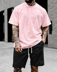 4XL-11XL Plus Size Men's Two-Piece Short-Sleeved Shorts