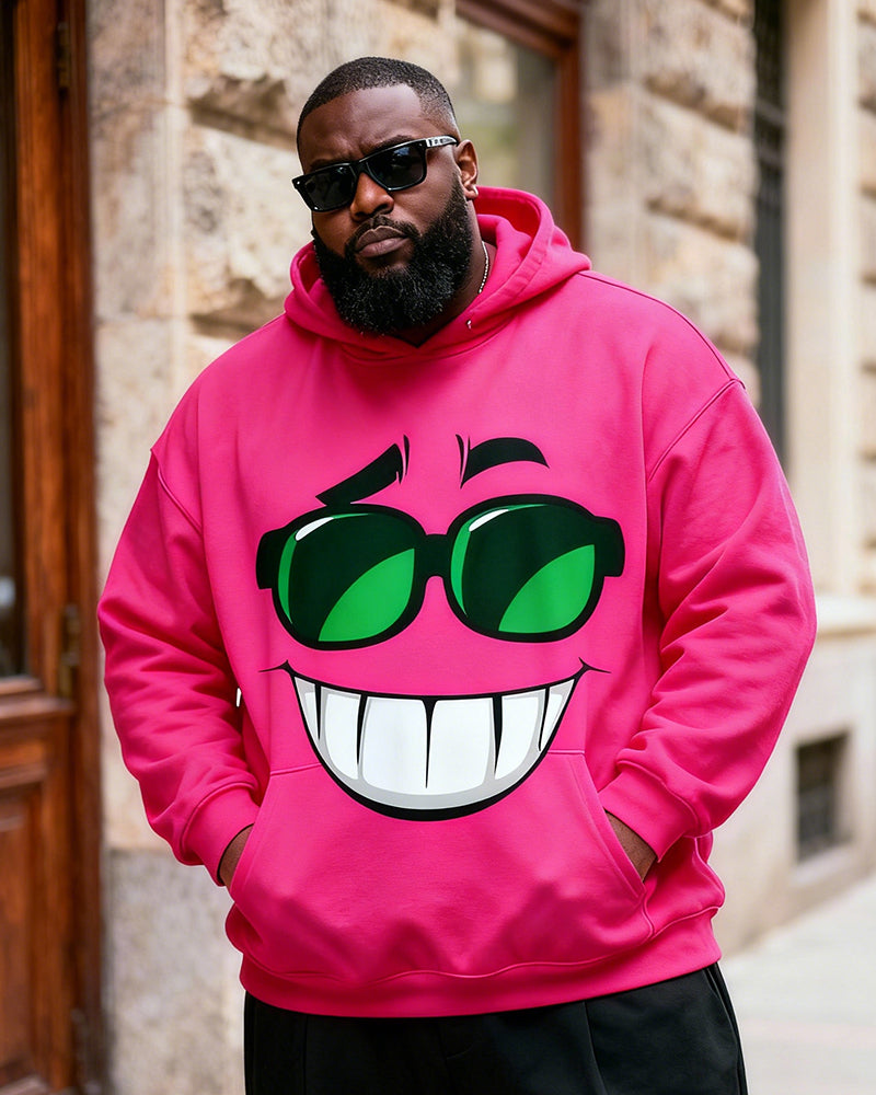 Big & Tall Men's Pink Smiley-Print Hoodie