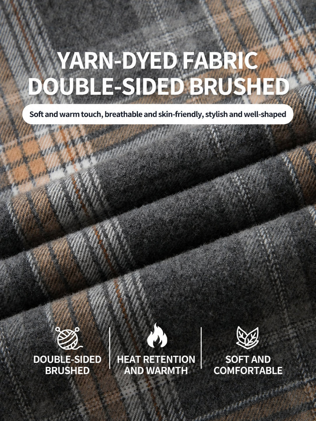 S-4XL Retro Casual Men's Check Shirt [cotton Sanding]]