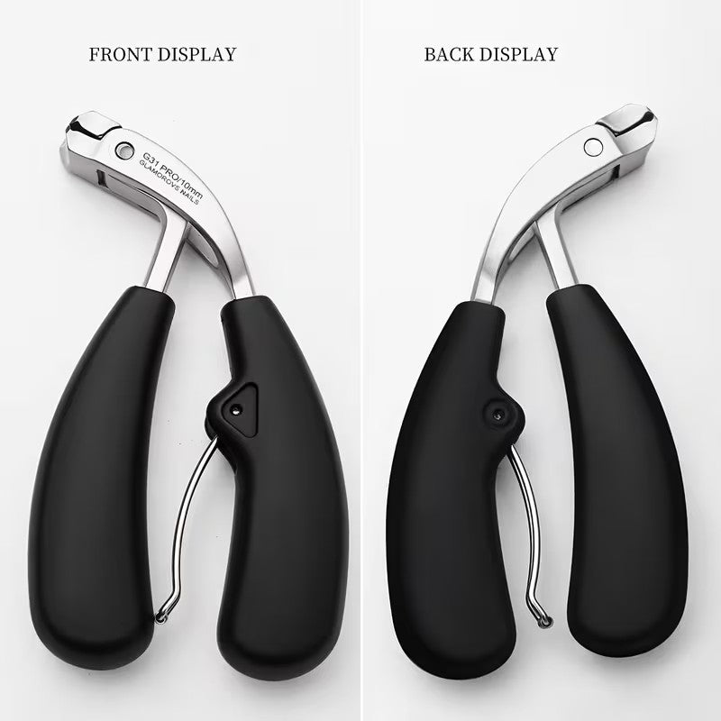 1pc G31 Premium Nail Clippers, Modern Design with Stainless Steel Blade, Concave Edge & Wide Opening for Thick Nails, Anti-Splash Long Handle, Arc Shape Cuticle Trimmer