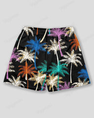 Big & Tall Men's Hawaiian Colorful Coconut Print Sports Mesh Quick-Dry Shorts
