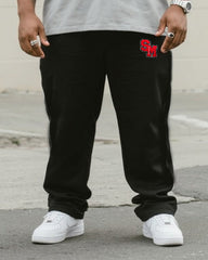 Big & Tall Men's Street Fashion Personality SM Letter Trend Design-short Sleeve Trousers Suit