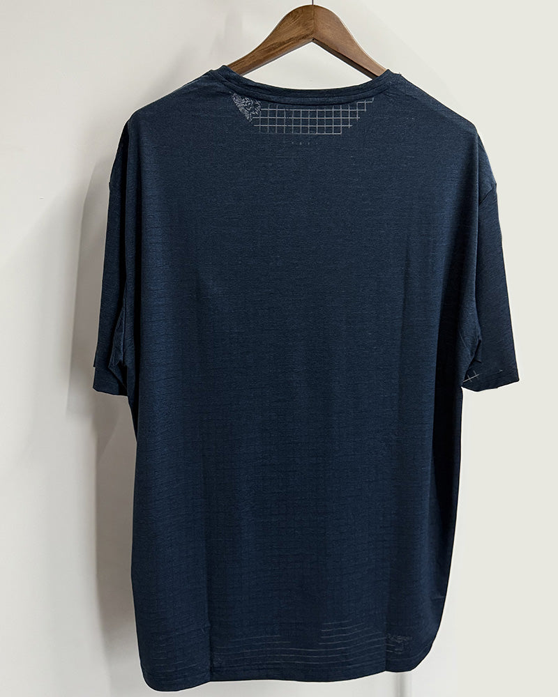 4XL-8XL Big & Tall Men's Daily Casual Blue Quick Dry Round Neck Short Sleeve T-Shirt