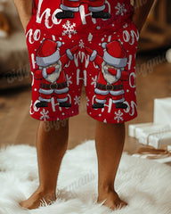 Big Men's Santa Letter Print T-Shirt Shorts Set