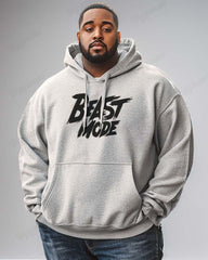 Cotton Material - Beast Mode Letter Printing Big Men's Loose Hoodie