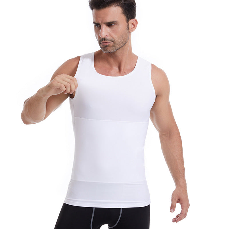 L-4XL Big & Tall Men's Abdominal And Chest Vest | Body Shaping Underwear Compression Vest |