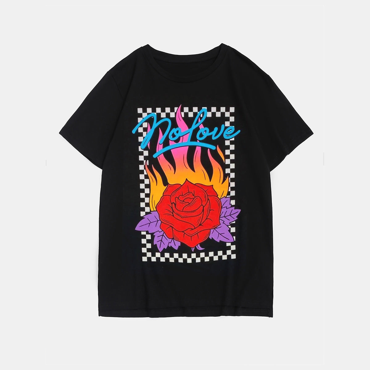 Plus Size Black No Love T-Shirt