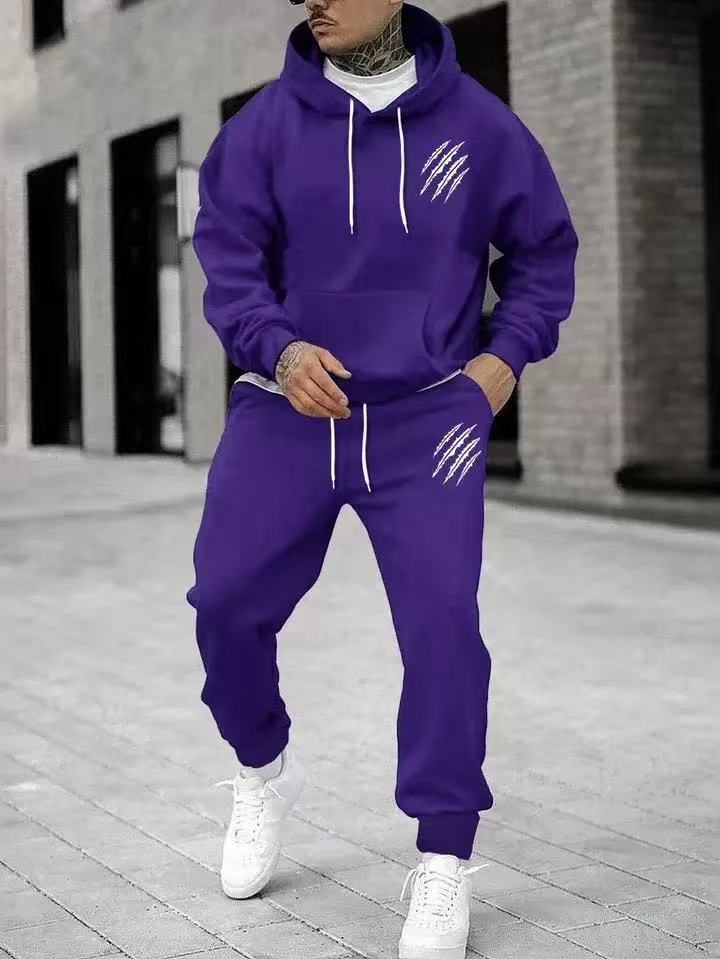 Men's sports pants and hoodie 2-piece set,  unique Wolf claw set