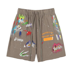 Big Men's Casual Splash Ink Print Athletic Shorts