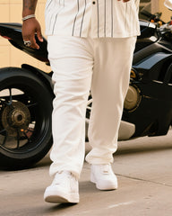 Big Boy Faith Striped Cross White Short Sleeve Shirt Trousers Suit
