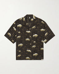 Big & Tall Men's Daily Leisure. High-grade Irregular Bamboo Forest Printed Shirt Shorts Suit