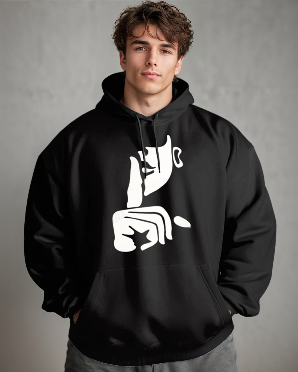 Forbidden Abstract Printed Oversized Cotton Hoodie