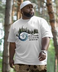 Men's Plus Size Daily Casual Forest Text Print T-Shirt Trousers Suit