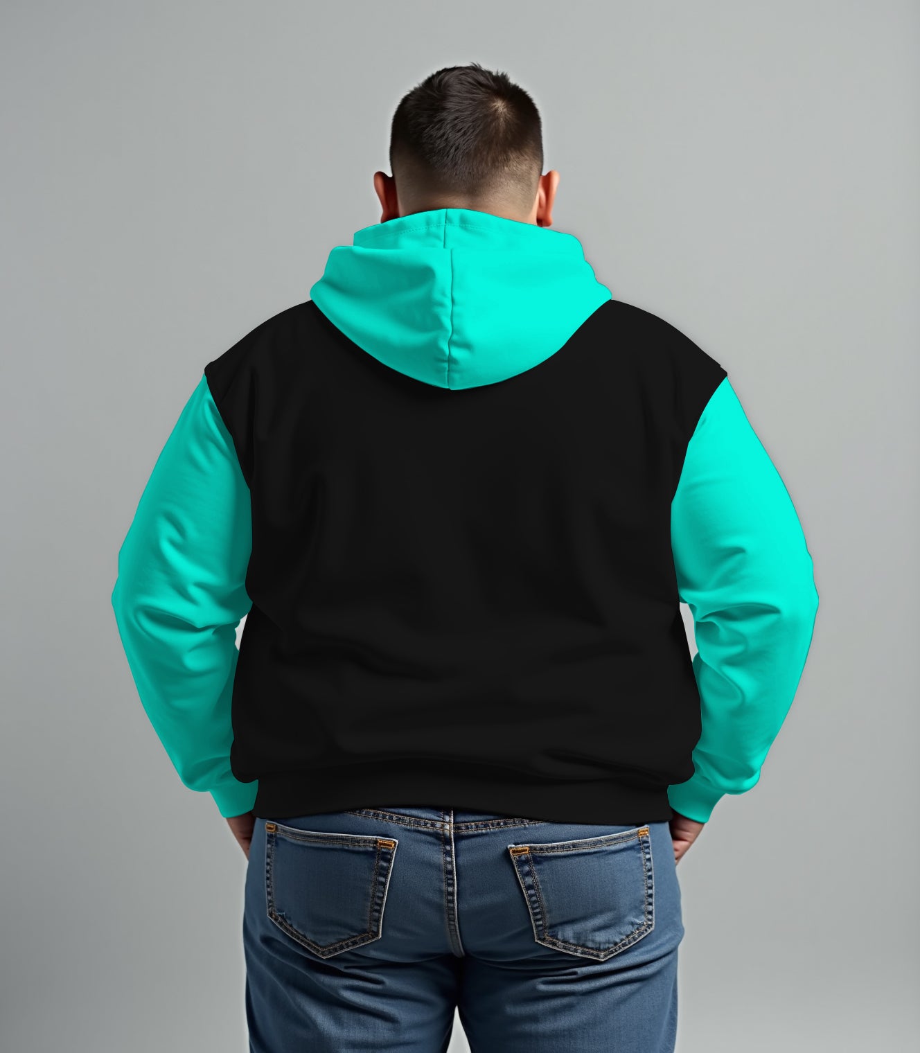 Men's Large Size Casual Hip Hop Graffiti Ruler Contrast Color Hoodie Set