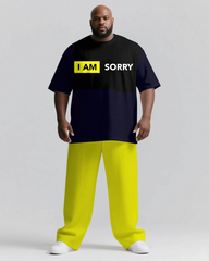 I AM SORRY Slogan T-shirt and Pants Set