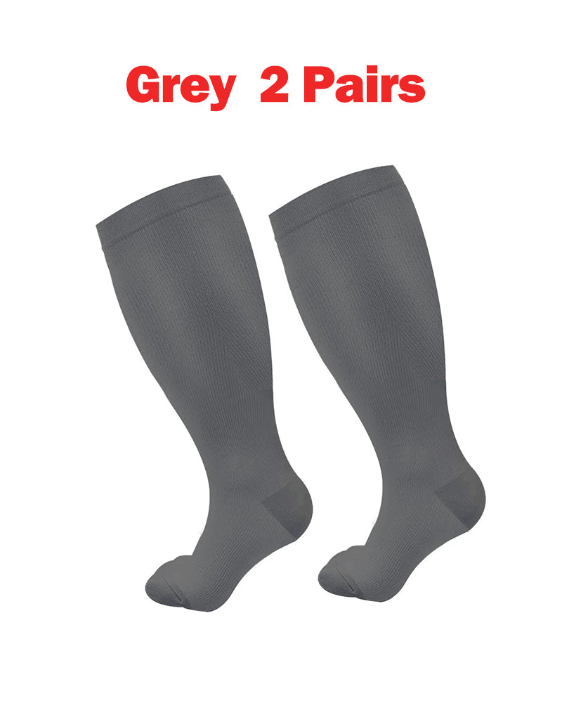 🔥2XL-7XL Solid Color Running Fitness Compression Socks For Obese Men And Women Sports Socks