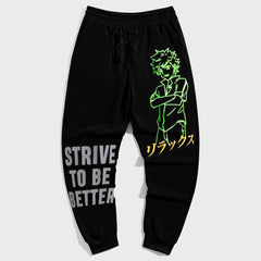 Men's Casual Street Style Japan Letter and Boy Big & Tall Trousers