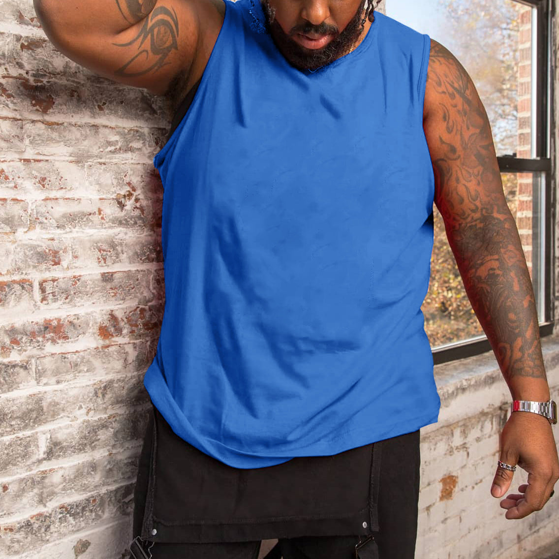 Men's Plus Size Solid Color Tank Top