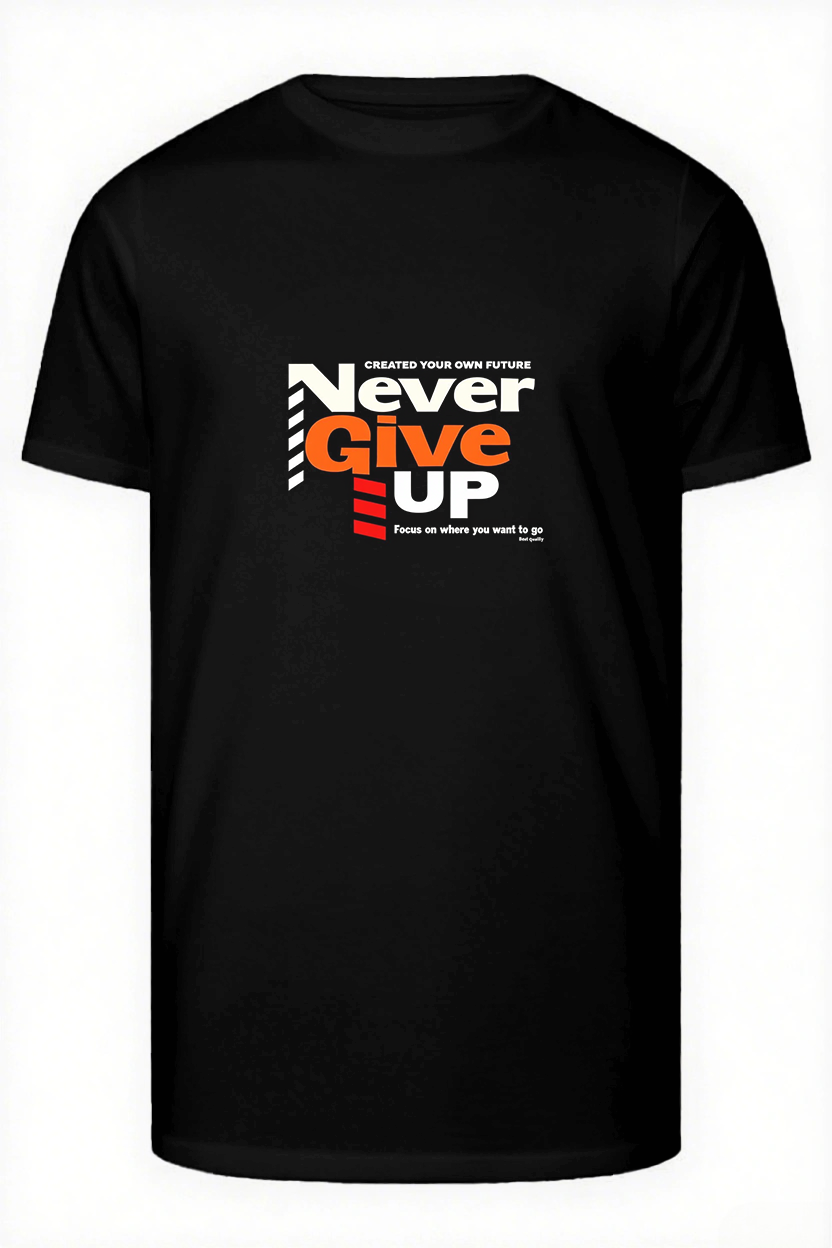 Never Give Up On Building Your Future Men's Big and Tall Lettering Short Sleeve T-shirt 2-Piece Set